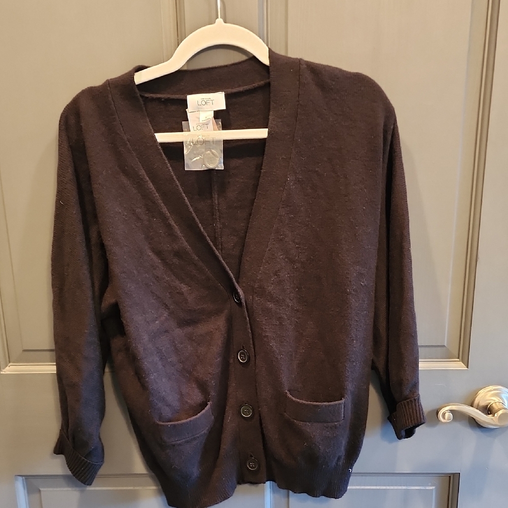 Ann Taylor Loft Women's Black Cardigan Sweater. Size S. NWT.